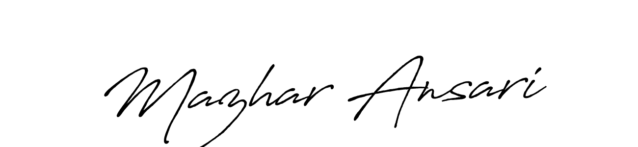 Mazhar Ansari stylish signature style. Best Handwritten Sign (Antro_Vectra_Bolder) for my name. Handwritten Signature Collection Ideas for my name Mazhar Ansari. Mazhar Ansari signature style 7 images and pictures png