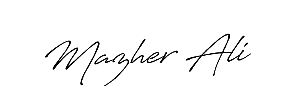 It looks lik you need a new signature style for name Mazher Ali. Design unique handwritten (Antro_Vectra_Bolder) signature with our free signature maker in just a few clicks. Mazher Ali signature style 7 images and pictures png