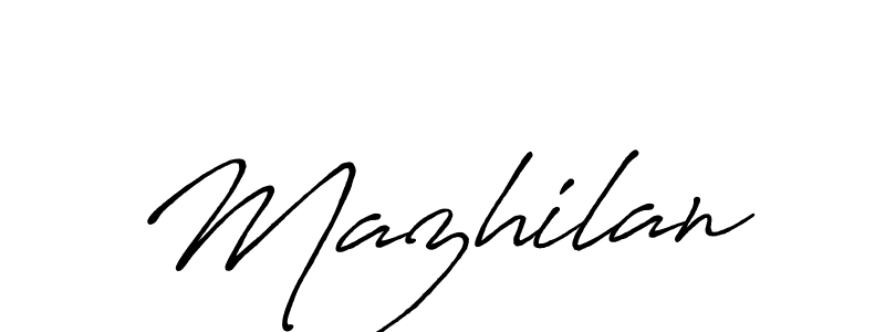 Also we have Mazhilan name is the best signature style. Create professional handwritten signature collection using Antro_Vectra_Bolder autograph style. Mazhilan signature style 7 images and pictures png