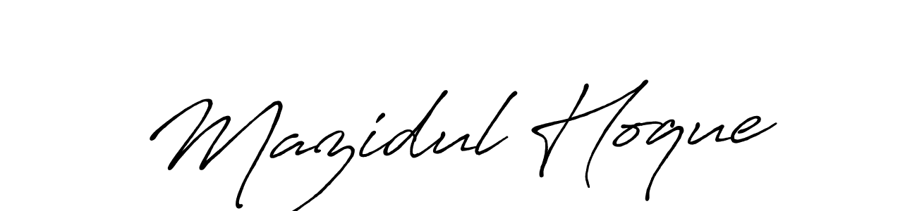 Design your own signature with our free online signature maker. With this signature software, you can create a handwritten (Antro_Vectra_Bolder) signature for name Mazidul Hoque. Mazidul Hoque signature style 7 images and pictures png