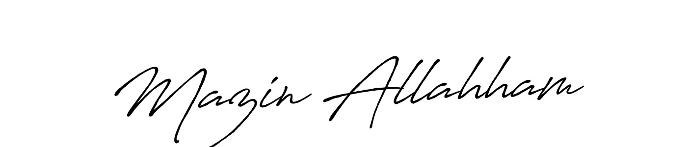 if you are searching for the best signature style for your name Mazin Allahham. so please give up your signature search. here we have designed multiple signature styles  using Antro_Vectra_Bolder. Mazin Allahham signature style 7 images and pictures png