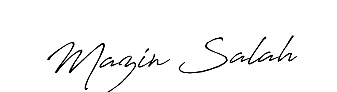 Design your own signature with our free online signature maker. With this signature software, you can create a handwritten (Antro_Vectra_Bolder) signature for name Mazin Salah. Mazin Salah signature style 7 images and pictures png