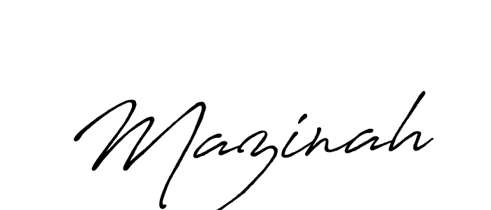 Make a beautiful signature design for name Mazinah. With this signature (Antro_Vectra_Bolder) style, you can create a handwritten signature for free. Mazinah signature style 7 images and pictures png