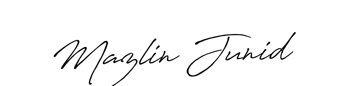 Antro_Vectra_Bolder is a professional signature style that is perfect for those who want to add a touch of class to their signature. It is also a great choice for those who want to make their signature more unique. Get Mazlin Junid name to fancy signature for free. Mazlin Junid signature style 7 images and pictures png