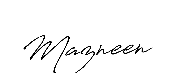 Use a signature maker to create a handwritten signature online. With this signature software, you can design (Antro_Vectra_Bolder) your own signature for name Mazneen. Mazneen signature style 7 images and pictures png