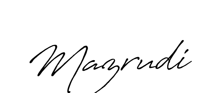 Use a signature maker to create a handwritten signature online. With this signature software, you can design (Antro_Vectra_Bolder) your own signature for name Mazrudi. Mazrudi signature style 7 images and pictures png