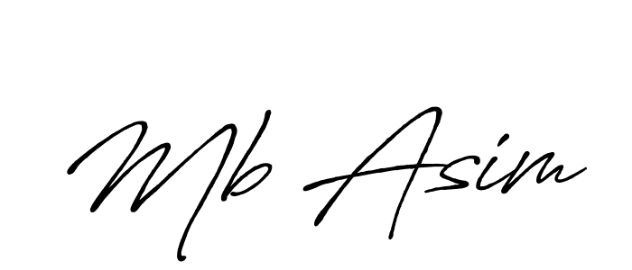Also we have Mb Asim name is the best signature style. Create professional handwritten signature collection using Antro_Vectra_Bolder autograph style. Mb Asim signature style 7 images and pictures png