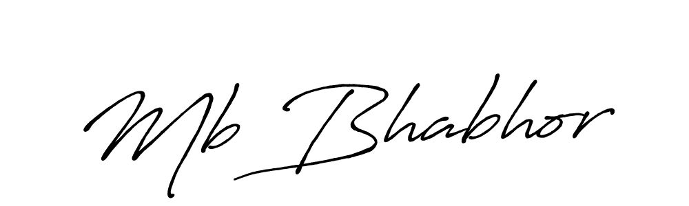 Make a beautiful signature design for name Mb Bhabhor. With this signature (Antro_Vectra_Bolder) style, you can create a handwritten signature for free. Mb Bhabhor signature style 7 images and pictures png