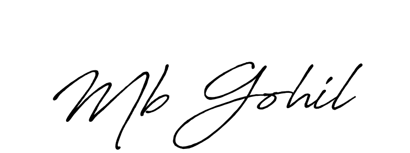 Also You can easily find your signature by using the search form. We will create Mb Gohil name handwritten signature images for you free of cost using Antro_Vectra_Bolder sign style. Mb Gohil signature style 7 images and pictures png