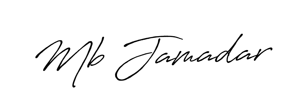 Design your own signature with our free online signature maker. With this signature software, you can create a handwritten (Antro_Vectra_Bolder) signature for name Mb Jamadar. Mb Jamadar signature style 7 images and pictures png