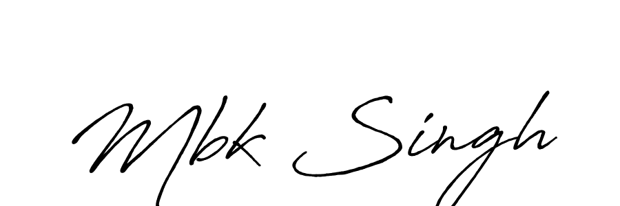 Design your own signature with our free online signature maker. With this signature software, you can create a handwritten (Antro_Vectra_Bolder) signature for name Mbk Singh. Mbk Singh signature style 7 images and pictures png