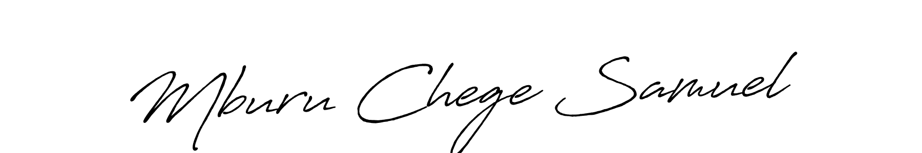 Create a beautiful signature design for name Mburu Chege Samuel. With this signature (Antro_Vectra_Bolder) fonts, you can make a handwritten signature for free. Mburu Chege Samuel signature style 7 images and pictures png