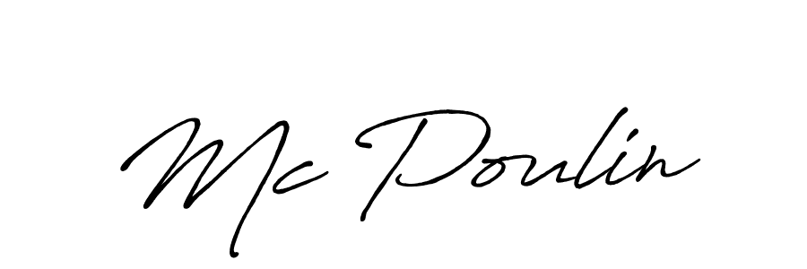 Make a beautiful signature design for name Mc Poulin. With this signature (Antro_Vectra_Bolder) style, you can create a handwritten signature for free. Mc Poulin signature style 7 images and pictures png