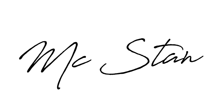 How to make Mc Stan signature? Antro_Vectra_Bolder is a professional autograph style. Create handwritten signature for Mc Stan name. Mc Stan signature style 7 images and pictures png