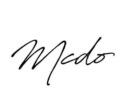 Use a signature maker to create a handwritten signature online. With this signature software, you can design (Antro_Vectra_Bolder) your own signature for name Mcdo. Mcdo signature style 7 images and pictures png
