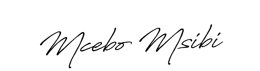 Make a beautiful signature design for name Mcebo Msibi. With this signature (Antro_Vectra_Bolder) style, you can create a handwritten signature for free. Mcebo Msibi signature style 7 images and pictures png