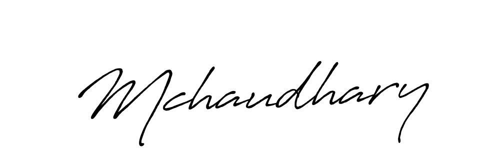 Create a beautiful signature design for name Mchaudhary. With this signature (Antro_Vectra_Bolder) fonts, you can make a handwritten signature for free. Mchaudhary signature style 7 images and pictures png