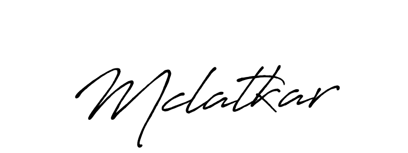 The best way (Antro_Vectra_Bolder) to make a short signature is to pick only two or three words in your name. The name Mclatkar include a total of six letters. For converting this name. Mclatkar signature style 7 images and pictures png