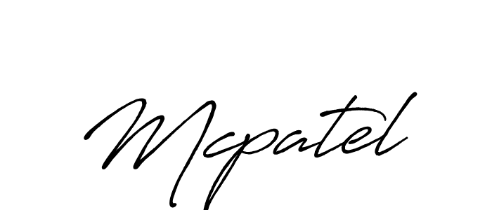 Mcpatel stylish signature style. Best Handwritten Sign (Antro_Vectra_Bolder) for my name. Handwritten Signature Collection Ideas for my name Mcpatel. Mcpatel signature style 7 images and pictures png