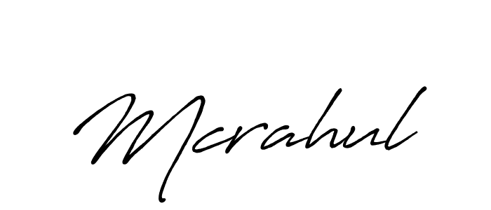 Use a signature maker to create a handwritten signature online. With this signature software, you can design (Antro_Vectra_Bolder) your own signature for name Mcrahul. Mcrahul signature style 7 images and pictures png