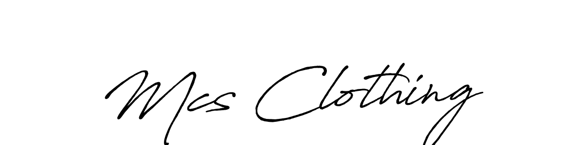 How to make Mcs Clothing name signature. Use Antro_Vectra_Bolder style for creating short signs online. This is the latest handwritten sign. Mcs Clothing signature style 7 images and pictures png