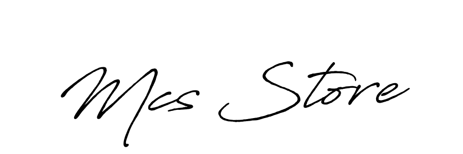 Use a signature maker to create a handwritten signature online. With this signature software, you can design (Antro_Vectra_Bolder) your own signature for name Mcs Store. Mcs Store signature style 7 images and pictures png