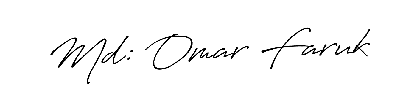 Make a beautiful signature design for name Md: Omar Faruk. With this signature (Antro_Vectra_Bolder) style, you can create a handwritten signature for free. Md: Omar Faruk signature style 7 images and pictures png