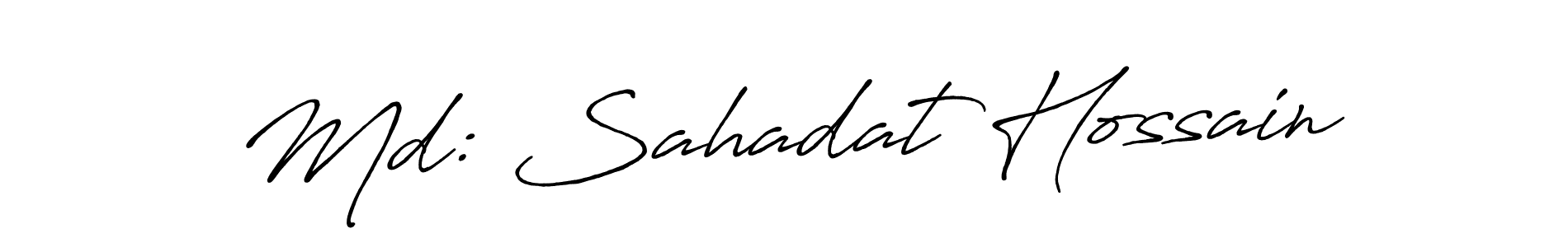 Make a beautiful signature design for name Md: Sahadat Hossain. With this signature (Antro_Vectra_Bolder) style, you can create a handwritten signature for free. Md: Sahadat Hossain signature style 7 images and pictures png