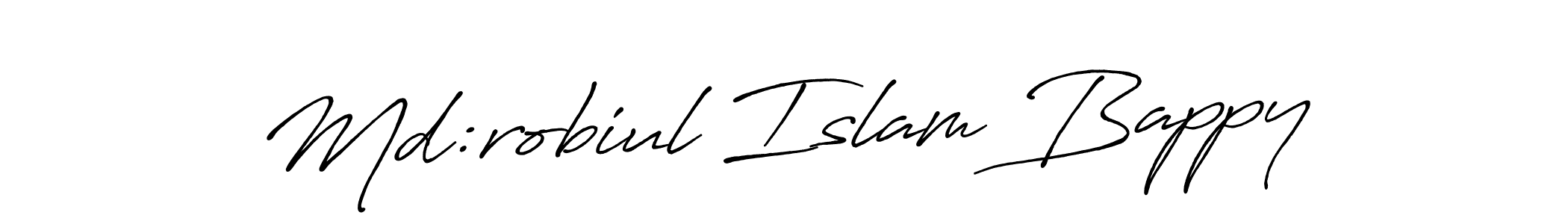 How to make Md:robiul Islam Bappy name signature. Use Antro_Vectra_Bolder style for creating short signs online. This is the latest handwritten sign. Md:robiul Islam Bappy signature style 7 images and pictures png