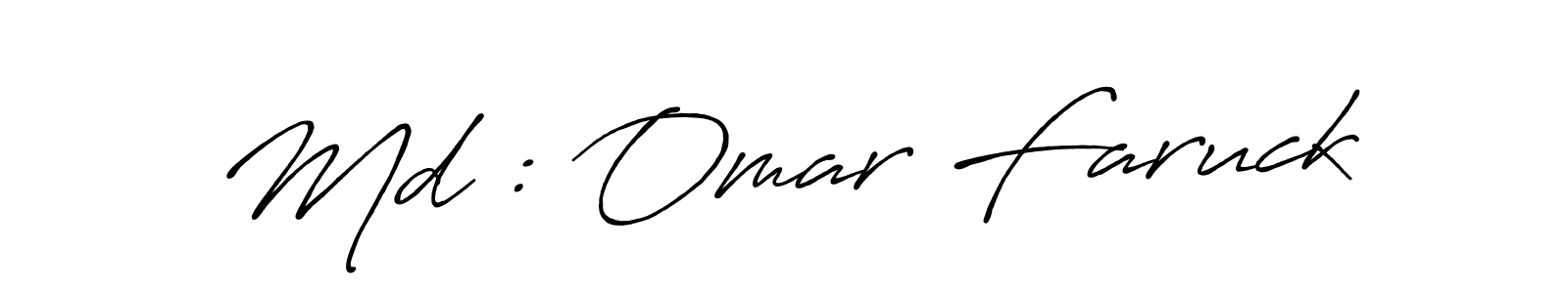 How to make Md : Omar Faruck signature? Antro_Vectra_Bolder is a professional autograph style. Create handwritten signature for Md : Omar Faruck name. Md : Omar Faruck signature style 7 images and pictures png