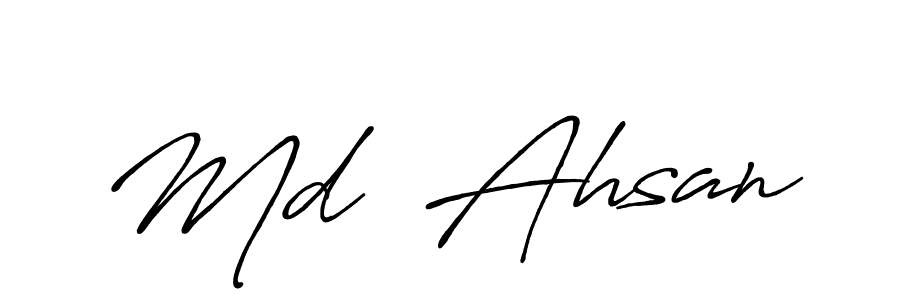 Antro_Vectra_Bolder is a professional signature style that is perfect for those who want to add a touch of class to their signature. It is also a great choice for those who want to make their signature more unique. Get Md  Ahsan name to fancy signature for free. Md  Ahsan signature style 7 images and pictures png