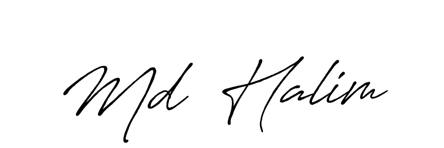 Make a beautiful signature design for name Md  Halim. With this signature (Antro_Vectra_Bolder) style, you can create a handwritten signature for free. Md  Halim signature style 7 images and pictures png