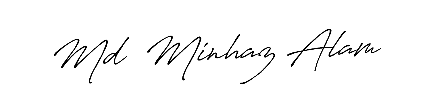 Similarly Antro_Vectra_Bolder is the best handwritten signature design. Signature creator online .You can use it as an online autograph creator for name Md  Minhaz Alam. Md  Minhaz Alam signature style 7 images and pictures png