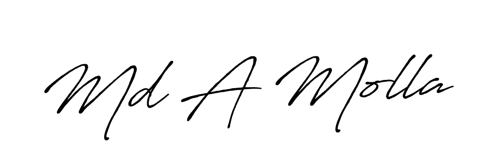 The best way (Antro_Vectra_Bolder) to make a short signature is to pick only two or three words in your name. The name Md A Molla include a total of six letters. For converting this name. Md A Molla signature style 7 images and pictures png