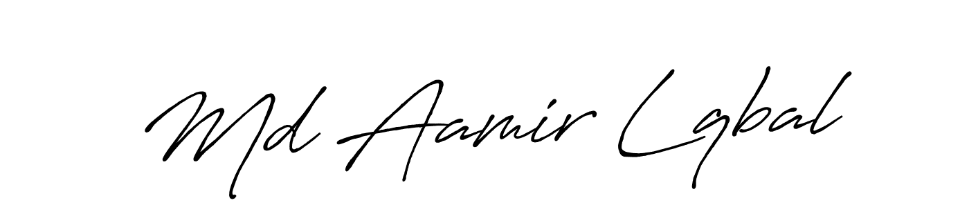 How to make Md Aamir Lqbal name signature. Use Antro_Vectra_Bolder style for creating short signs online. This is the latest handwritten sign. Md Aamir Lqbal signature style 7 images and pictures png