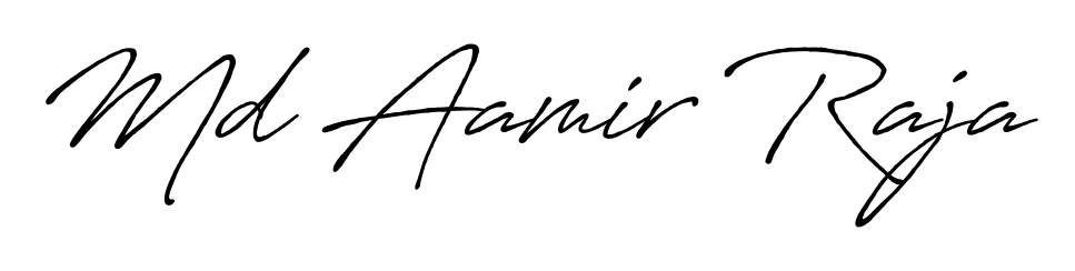 Create your official email sign-off with Md Aamir Raja name in Antro_Vectra_Bolder style. Crisp, clean, and perfectly legible across all screens. Md Aamir Raja signature style 7 images and pictures png