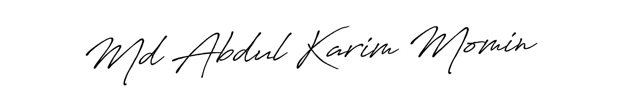 Create a beautiful signature design for name Md Abdul Karim Momin. With this signature (Antro_Vectra_Bolder) fonts, you can make a handwritten signature for free. Md Abdul Karim Momin signature style 7 images and pictures png