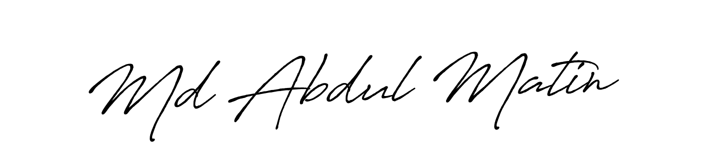 Design your own signature with our free online signature maker. With this signature software, you can create a handwritten (Antro_Vectra_Bolder) signature for name Md Abdul Matin. Md Abdul Matin signature style 7 images and pictures png