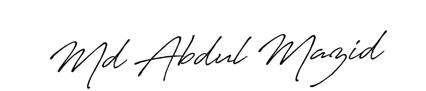 Antro_Vectra_Bolder is a professional signature style that is perfect for those who want to add a touch of class to their signature. It is also a great choice for those who want to make their signature more unique. Get Md Abdul Mazid name to fancy signature for free. Md Abdul Mazid signature style 7 images and pictures png