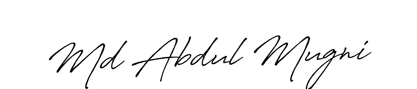 The best way (Antro_Vectra_Bolder) to make a short signature is to pick only two or three words in your name. The name Md Abdul Mugni include a total of six letters. For converting this name. Md Abdul Mugni signature style 7 images and pictures png