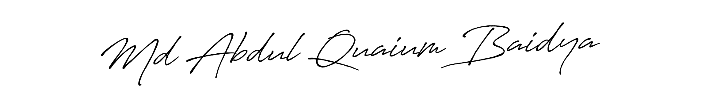 Create a beautiful signature design for name Md Abdul Quaium Baidya . With this signature (Antro_Vectra_Bolder) fonts, you can make a handwritten signature for free. Md Abdul Quaium Baidya  signature style 7 images and pictures png