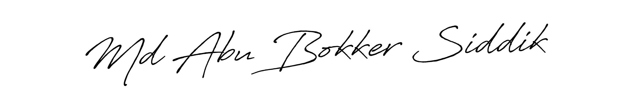 Make a beautiful signature design for name Md Abu Bokker Siddik. With this signature (Antro_Vectra_Bolder) style, you can create a handwritten signature for free. Md Abu Bokker Siddik signature style 7 images and pictures png
