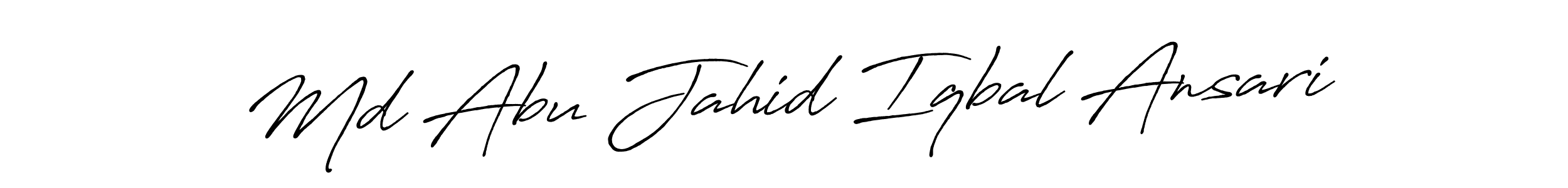 Create a beautiful signature design for name Md Abu Jahid Iqbal Ansari. With this signature (Antro_Vectra_Bolder) fonts, you can make a handwritten signature for free. Md Abu Jahid Iqbal Ansari signature style 7 images and pictures png