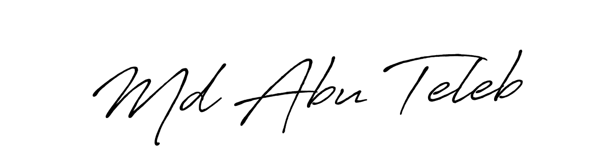 Also we have Md Abu Teleb name is the best signature style. Create professional handwritten signature collection using Antro_Vectra_Bolder autograph style. Md Abu Teleb signature style 7 images and pictures png