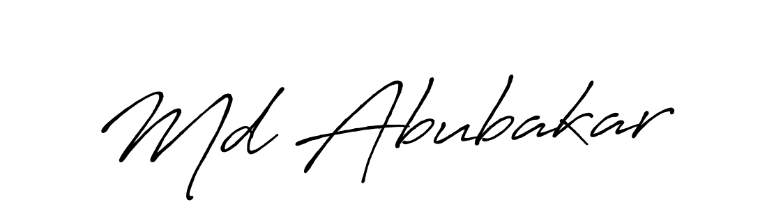 How to make Md Abubakar signature? Antro_Vectra_Bolder is a professional autograph style. Create handwritten signature for Md Abubakar name. Md Abubakar signature style 7 images and pictures png