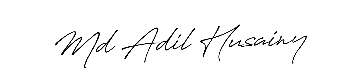 The best way (Antro_Vectra_Bolder) to make a short signature is to pick only two or three words in your name. The name Md Adil Husainy include a total of six letters. For converting this name. Md Adil Husainy signature style 7 images and pictures png