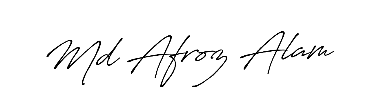 How to make Md Afroz Alam name signature. Use Antro_Vectra_Bolder style for creating short signs online. This is the latest handwritten sign. Md Afroz Alam signature style 7 images and pictures png