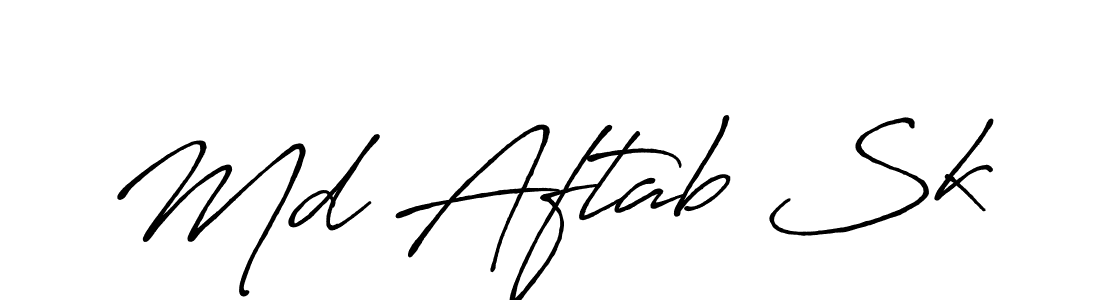 How to make Md Aftab Sk name signature. Use Antro_Vectra_Bolder style for creating short signs online. This is the latest handwritten sign. Md Aftab Sk signature style 7 images and pictures png