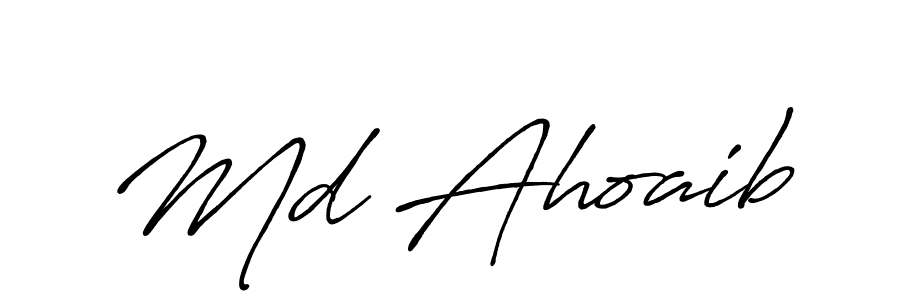 Create a beautiful signature design for name Md Ahoaib. With this signature (Antro_Vectra_Bolder) fonts, you can make a handwritten signature for free. Md Ahoaib signature style 7 images and pictures png