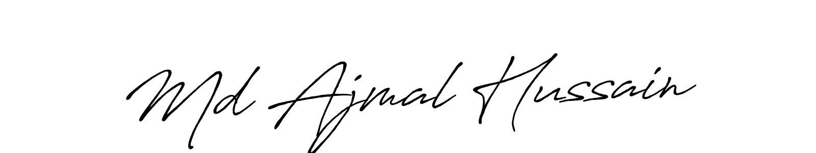 The best way (Antro_Vectra_Bolder) to make a short signature is to pick only two or three words in your name. The name Md Ajmal Hussain include a total of six letters. For converting this name. Md Ajmal Hussain signature style 7 images and pictures png